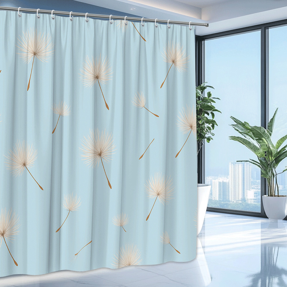 Custom Printed Bath Curtain — custom printed polyester bath curtain detail view