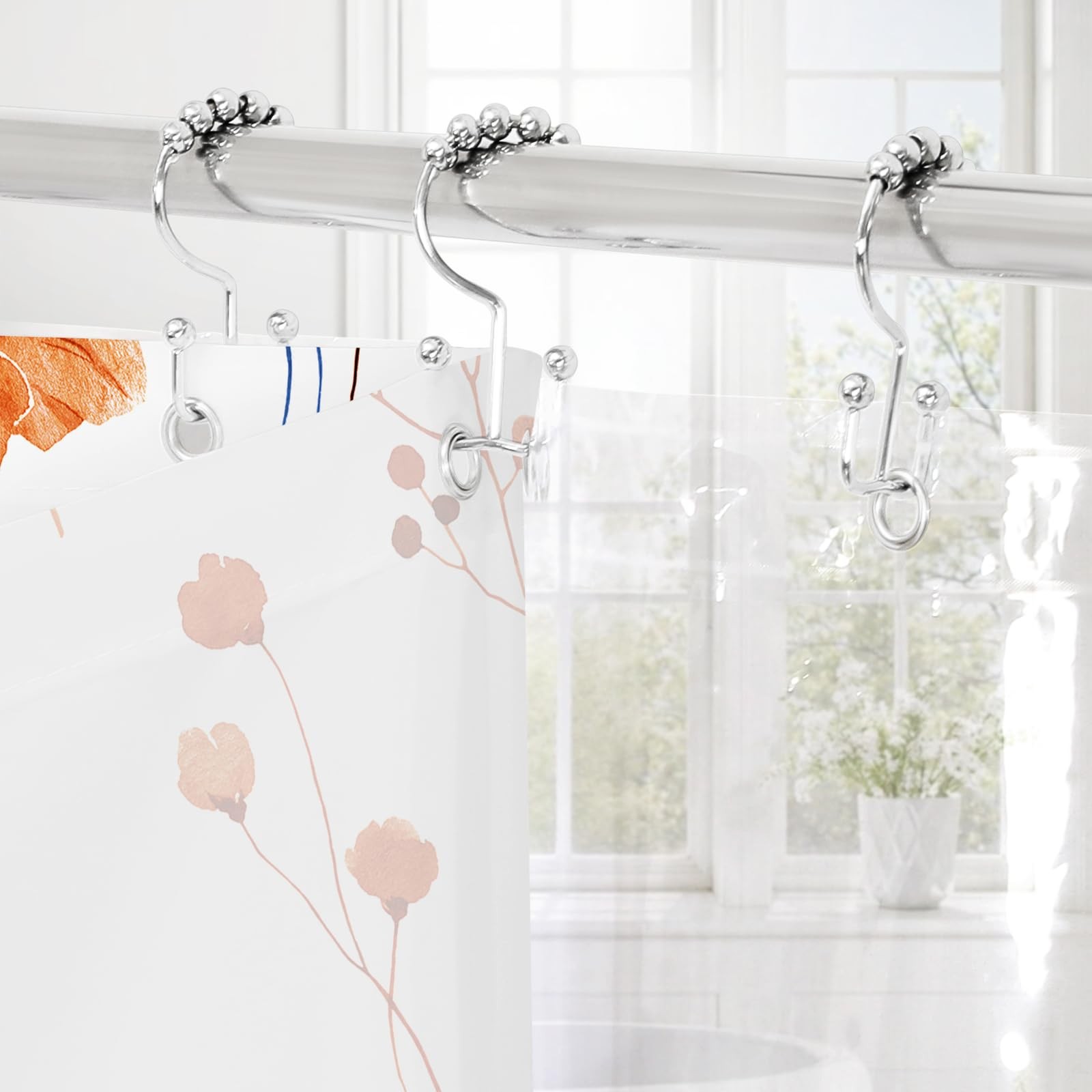 Custom Printed Bath Curtain — custom printed polyester bath curtain detail view