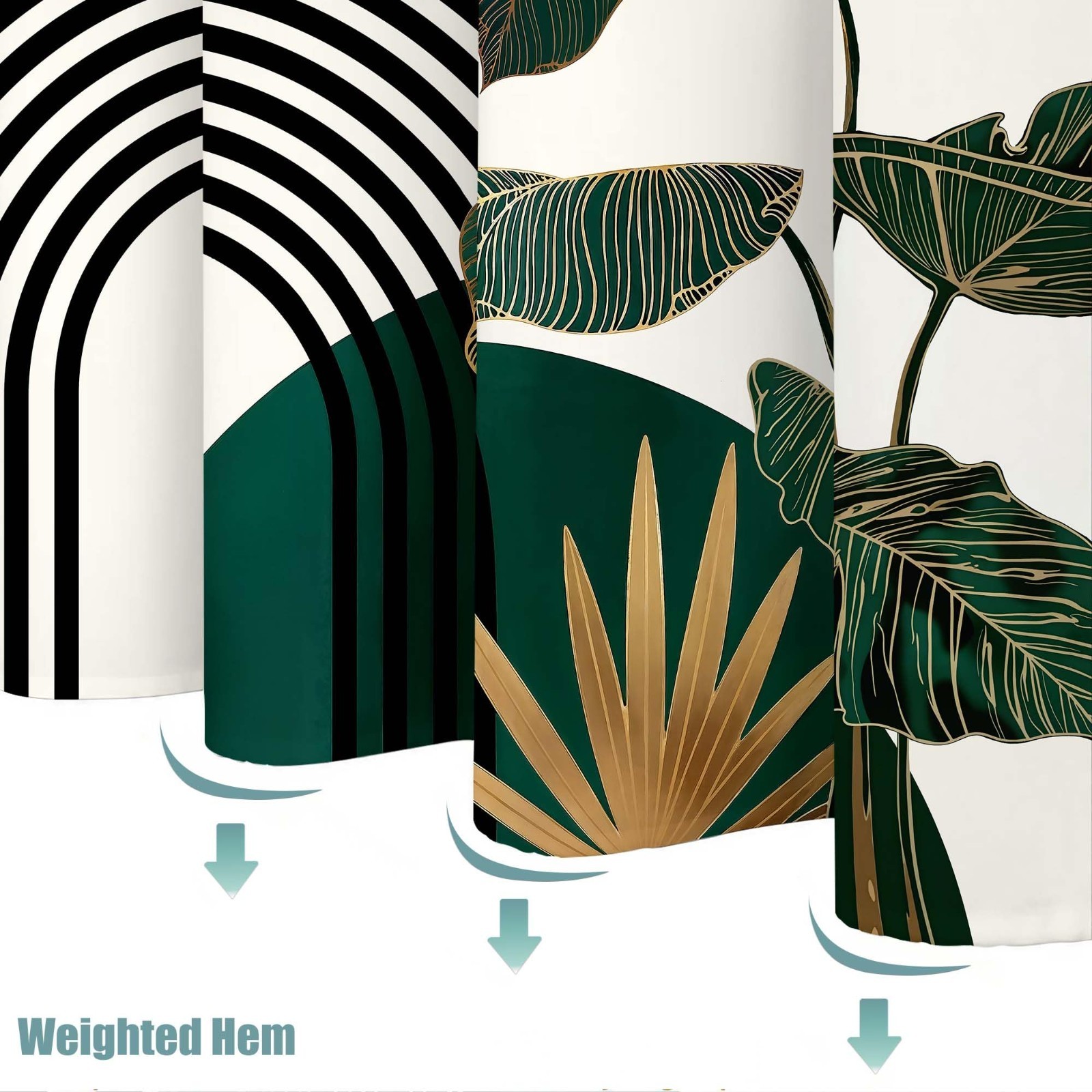 Custom Printed Bath Curtain — custom printed polyester bath curtain detail view