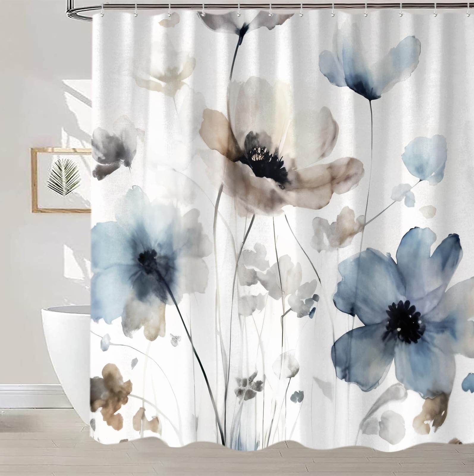 Custom Printed Bath Curtain — custom printed polyester bath curtain detail view