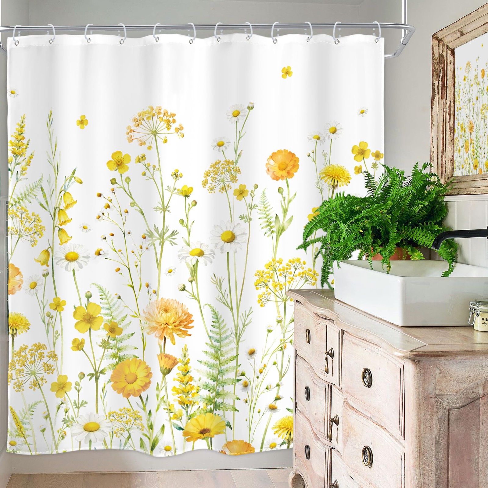 Custom Printed Bath Curtain — custom printed polyester bath curtain detail view