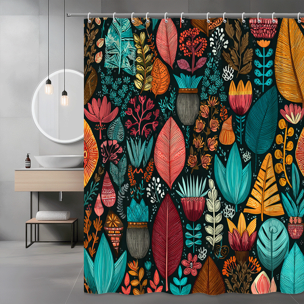 Custom Printed Bath Curtain — custom printed polyester bath curtain