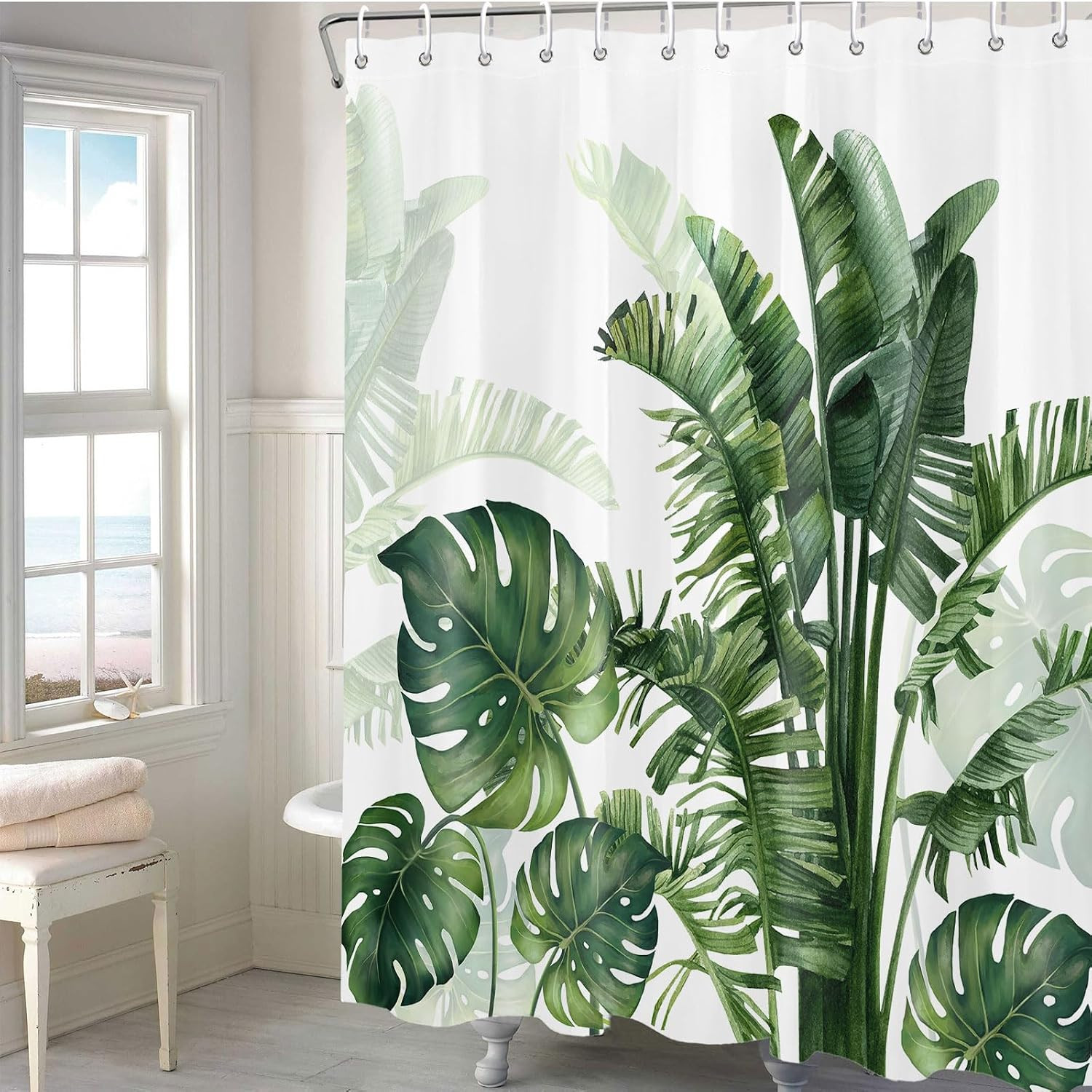 Custom Printed Bath Curtain — custom printed polyester bath curtain detail view