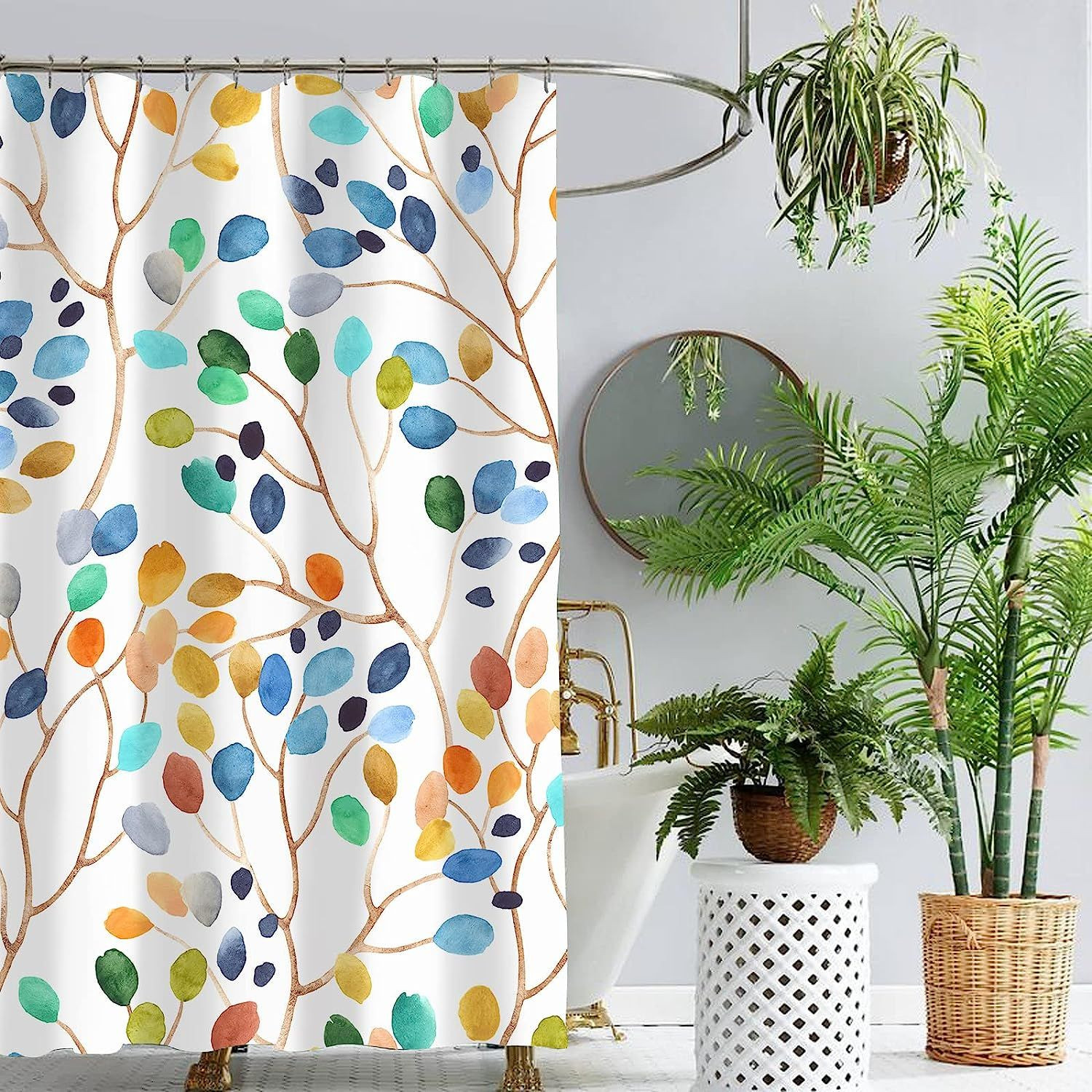 Custom Printed Bath Curtain — custom printed polyester bath curtain detail view
