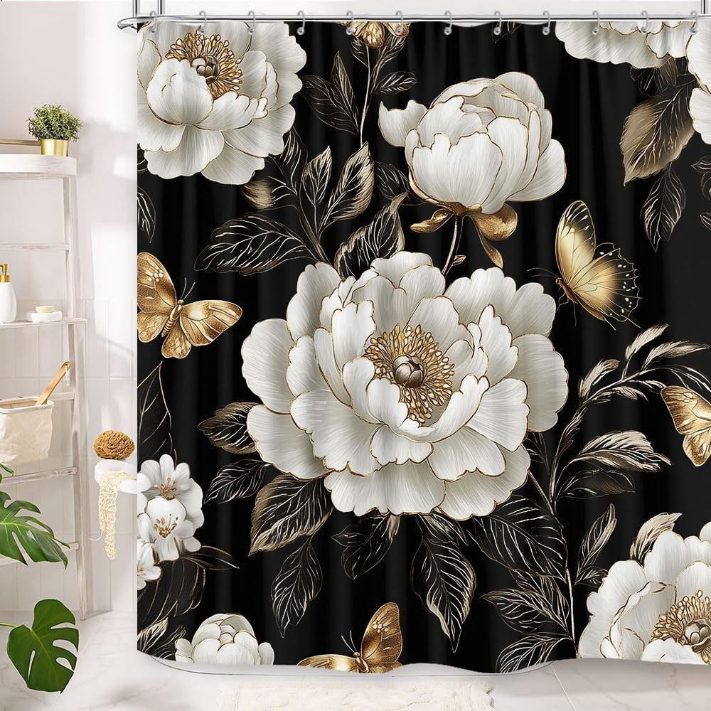 Custom Printed Bath Curtain — custom printed polyester bath curtain detail view