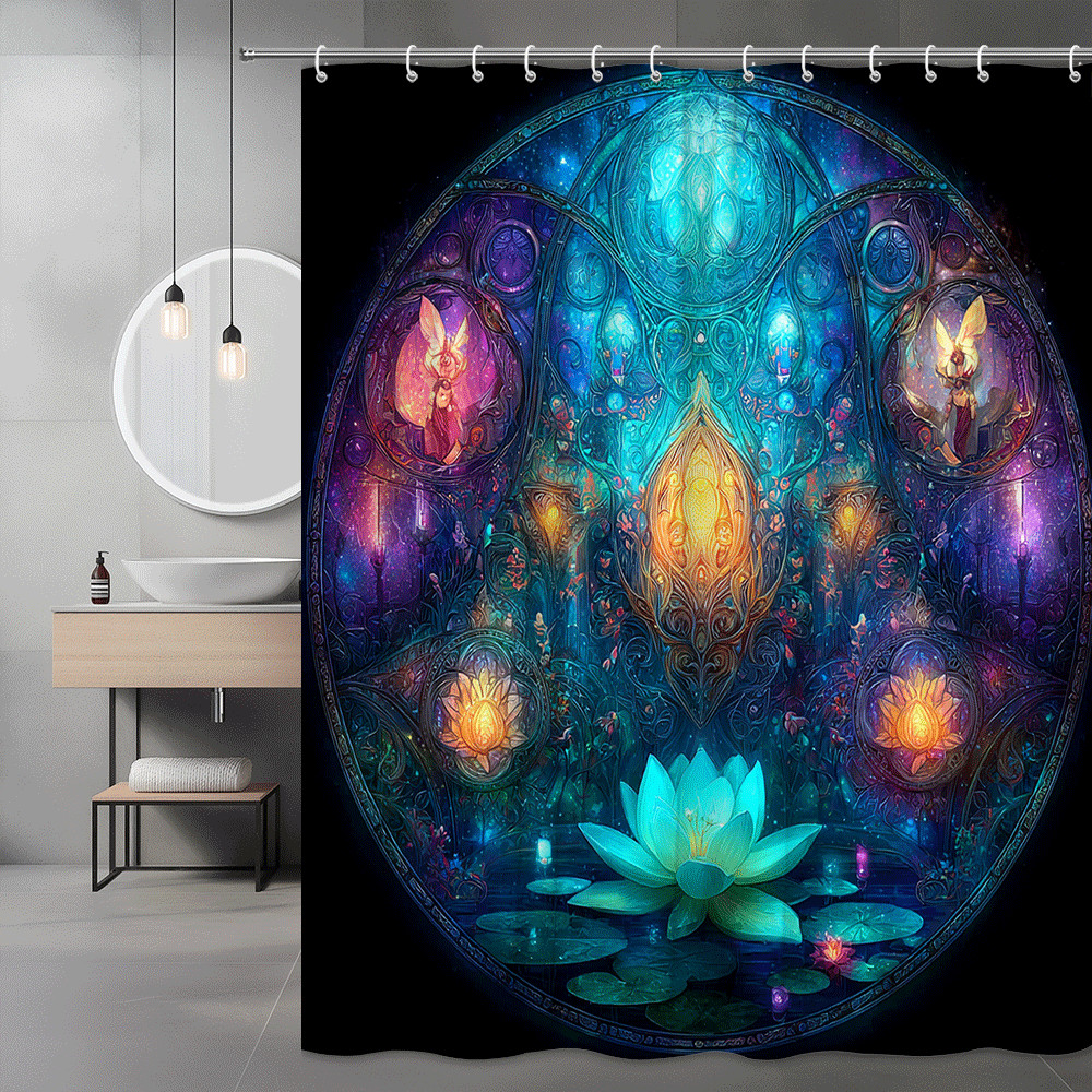 Custom Printed Bath Curtain — custom printed polyester bath curtain