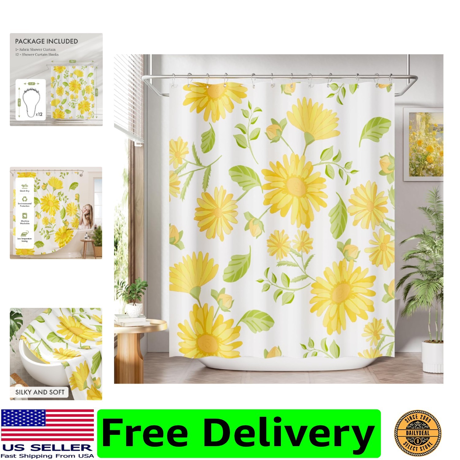 Custom Printed Bath Curtain — custom printed polyester bath curtain