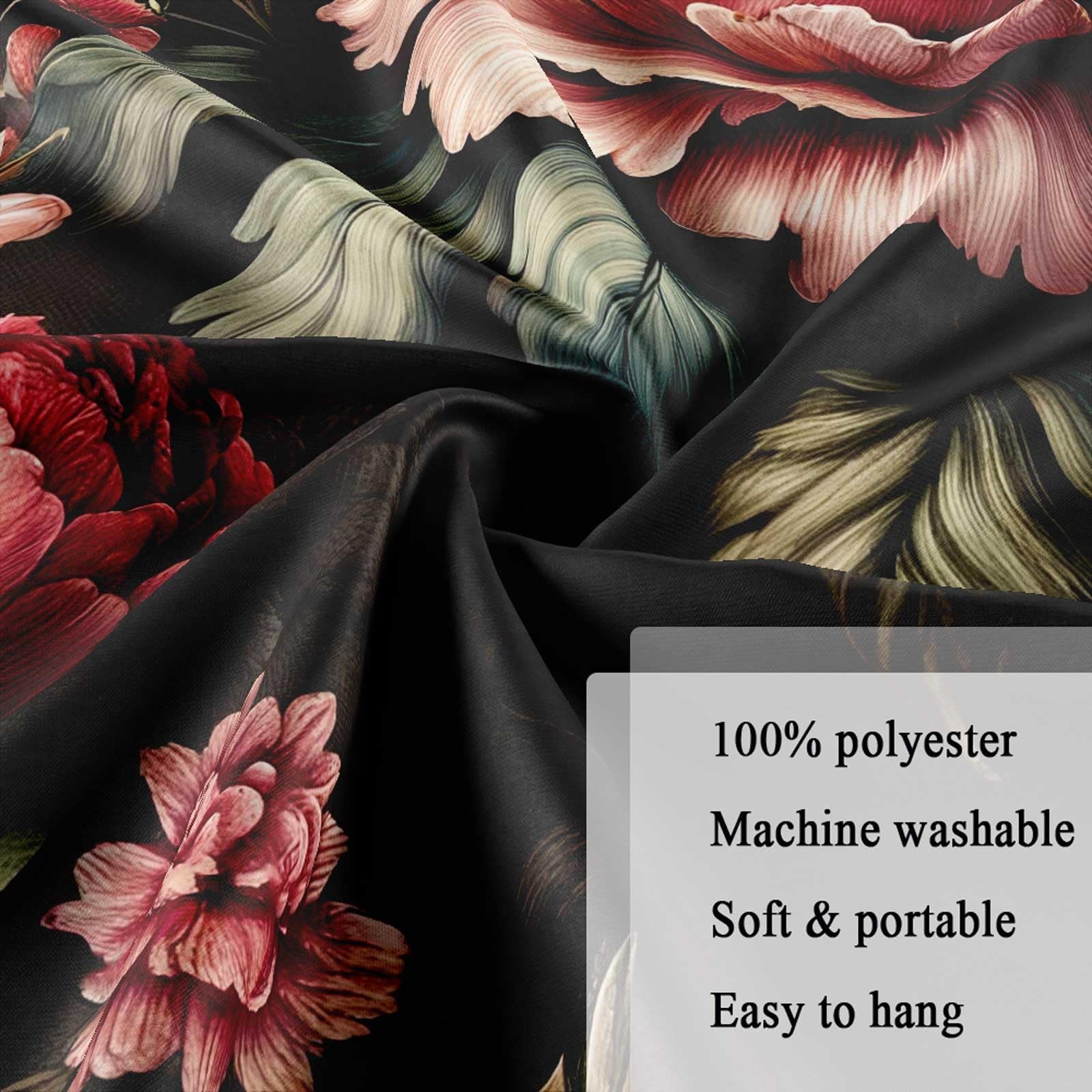 Custom Printed Bath Curtain — custom printed polyester bath curtain detail view
