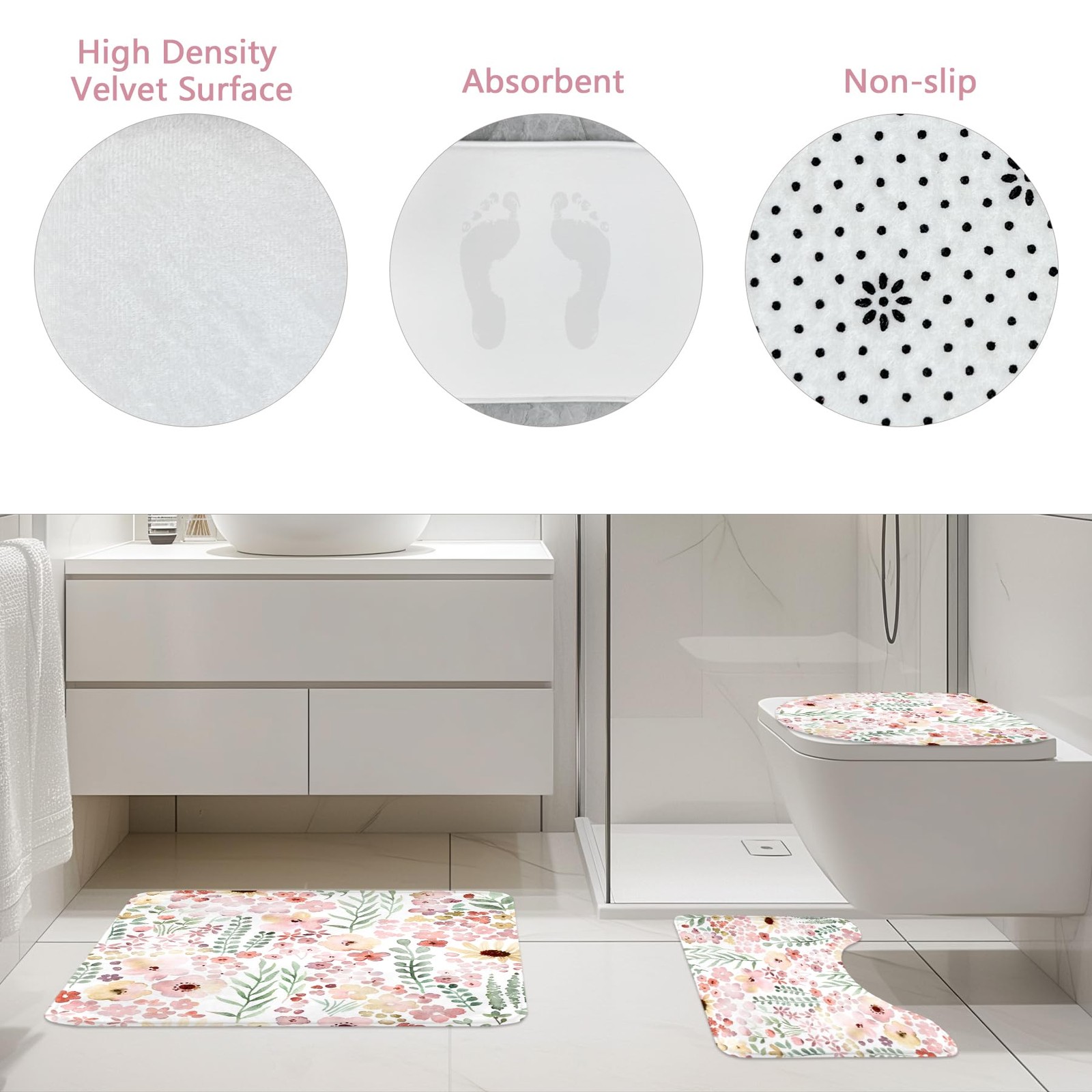 Custom Printed Bath Curtain — custom printed polyester bath curtain detail view
