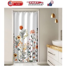 Small Stall Shower Curtain 36W x72H Inches Narrow RV Shower Curtains Floral S... — custom printed polyester bath curtain