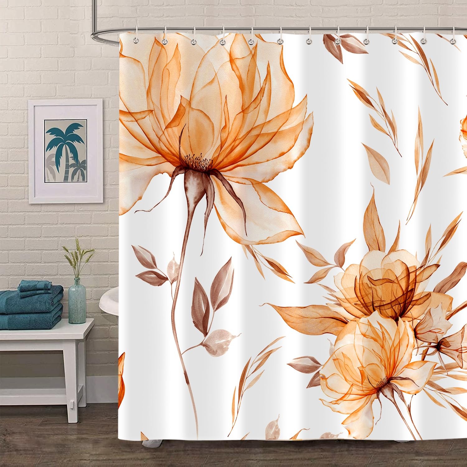 Custom Printed Bath Curtain — custom printed polyester bath curtain detail view