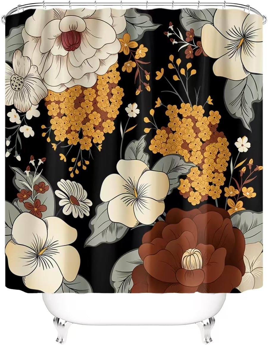 Custom Printed Bath Curtain — custom printed polyester bath curtain detail view