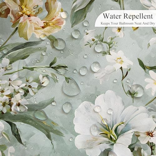 Custom Printed Bath Curtain — custom printed polyester bath curtain detail view