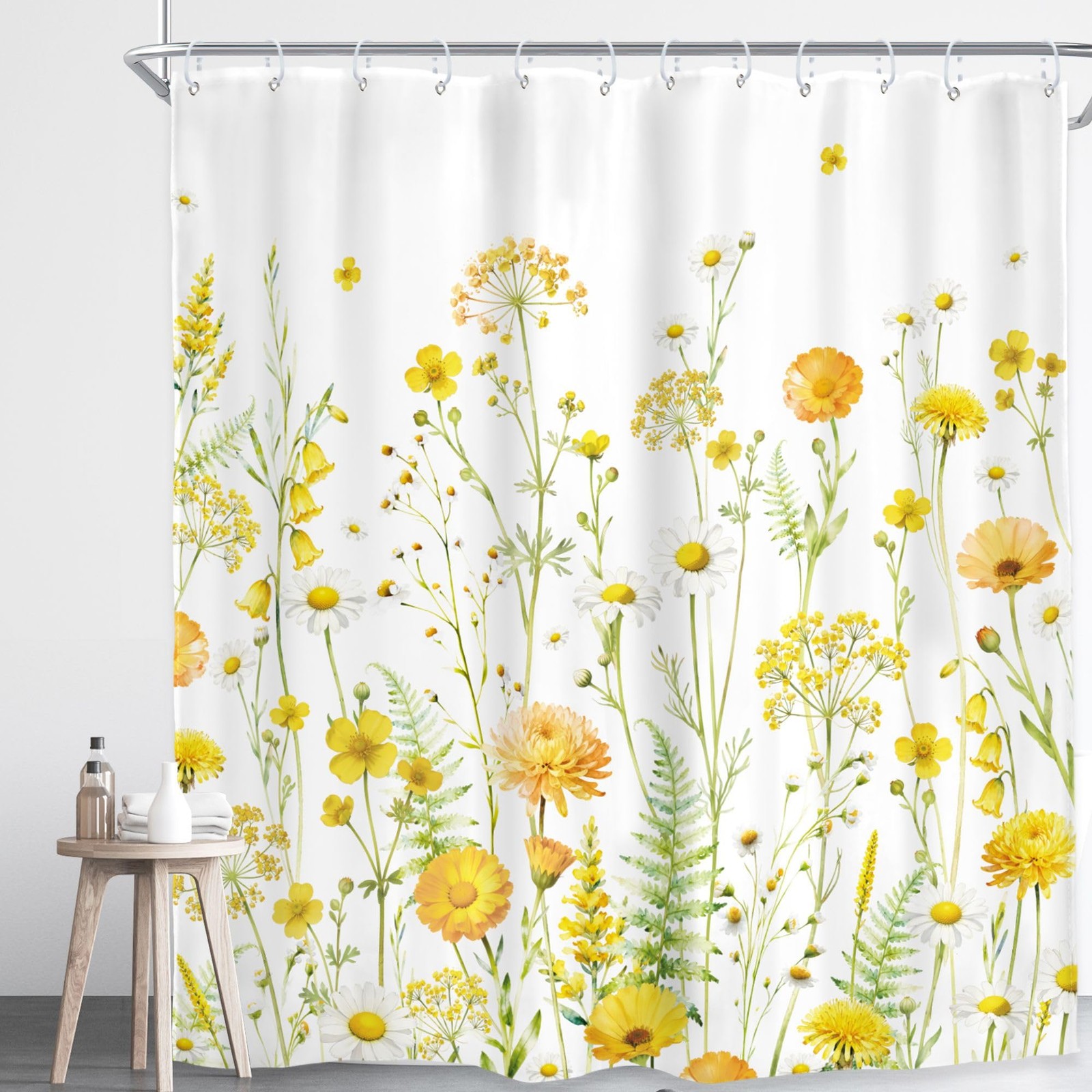 Custom Printed Bath Curtain — custom printed polyester bath curtain detail view