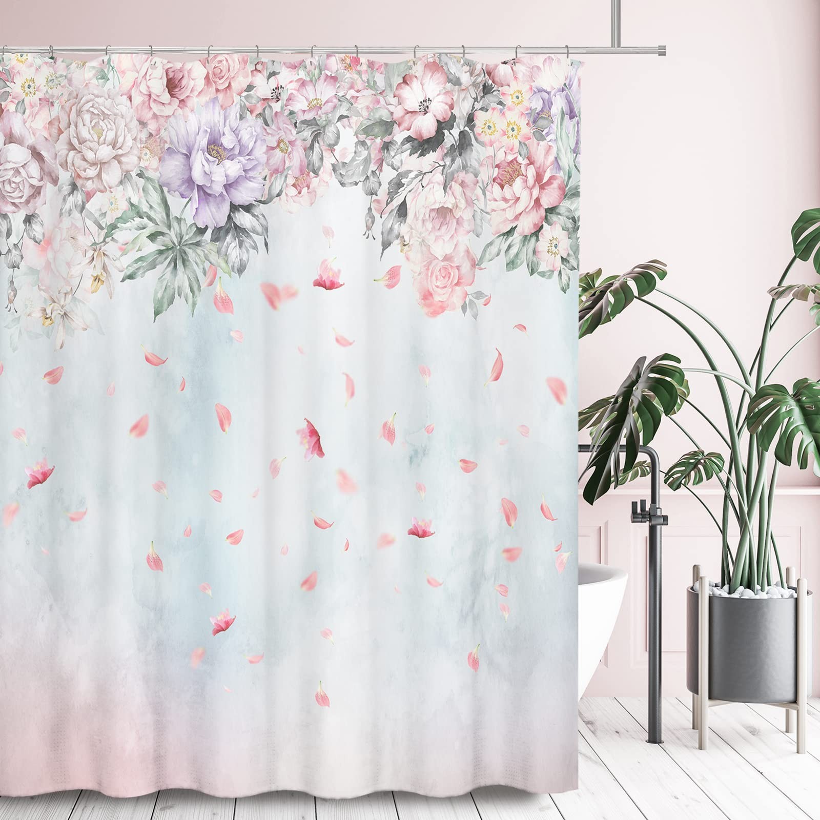 Custom Printed Bath Curtain — custom printed polyester bath curtain