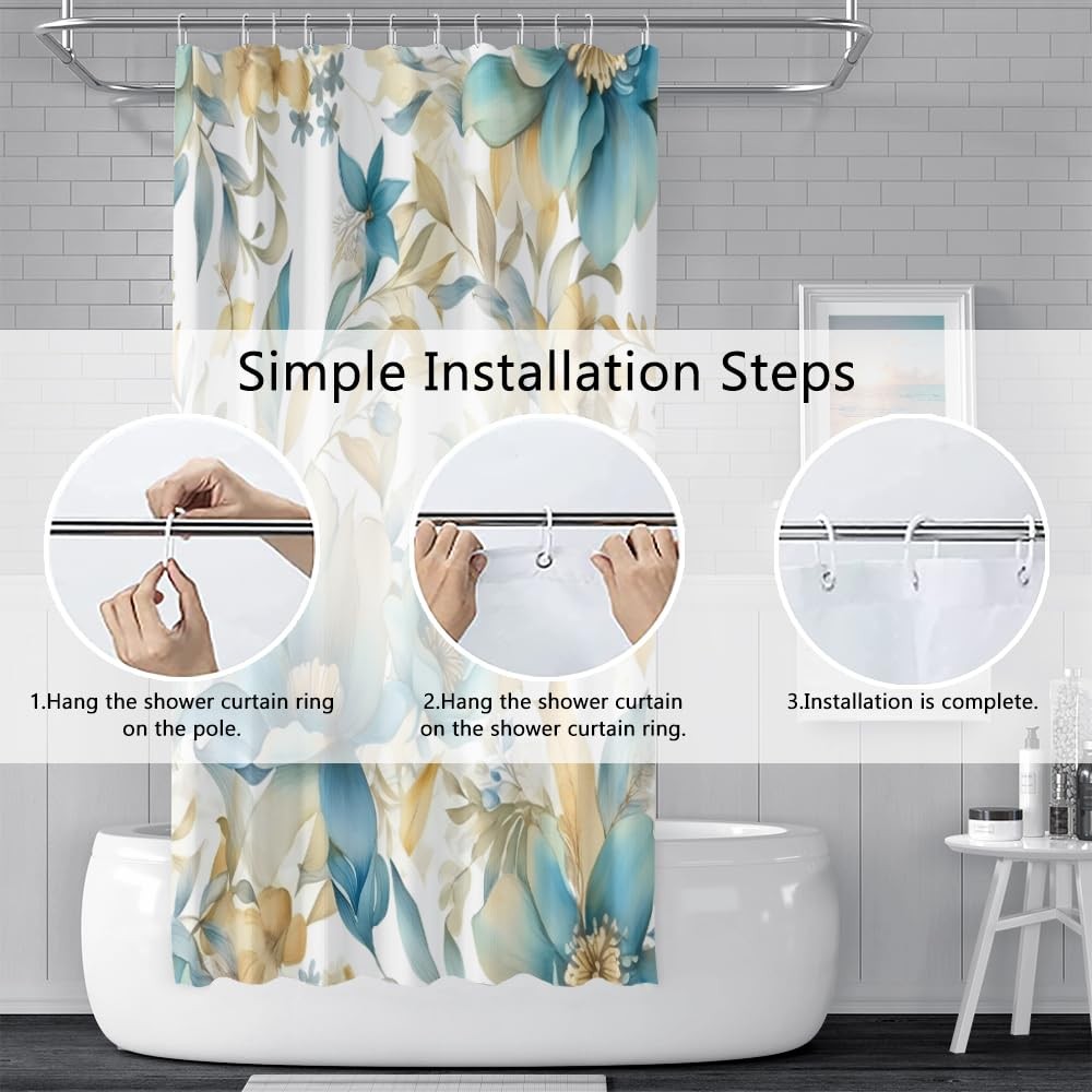 Custom Printed Bath Curtain — custom printed polyester bath curtain detail view