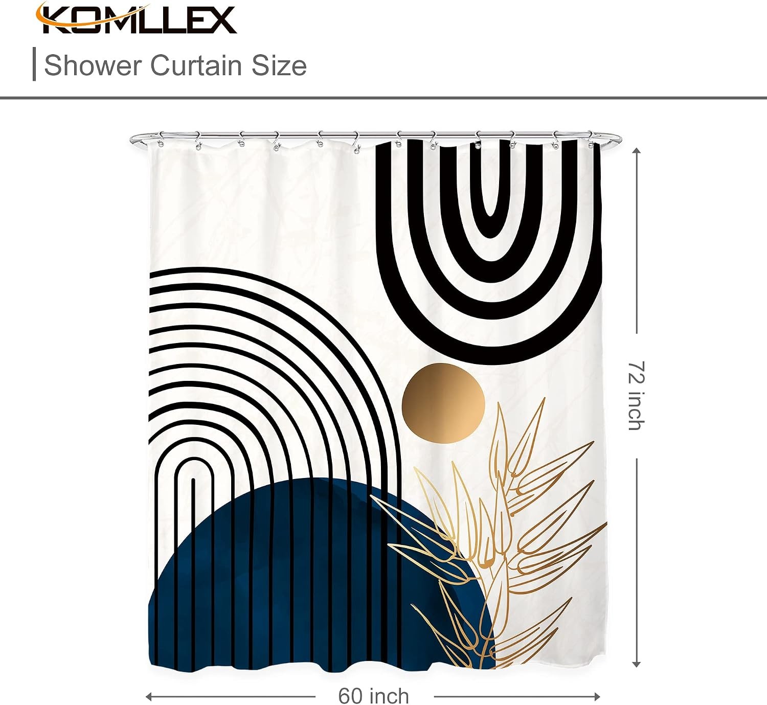 Custom Printed Bath Curtain — custom printed polyester bath curtain detail view