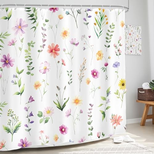 Custom Printed Bath Curtain — custom printed polyester bath curtain detail view