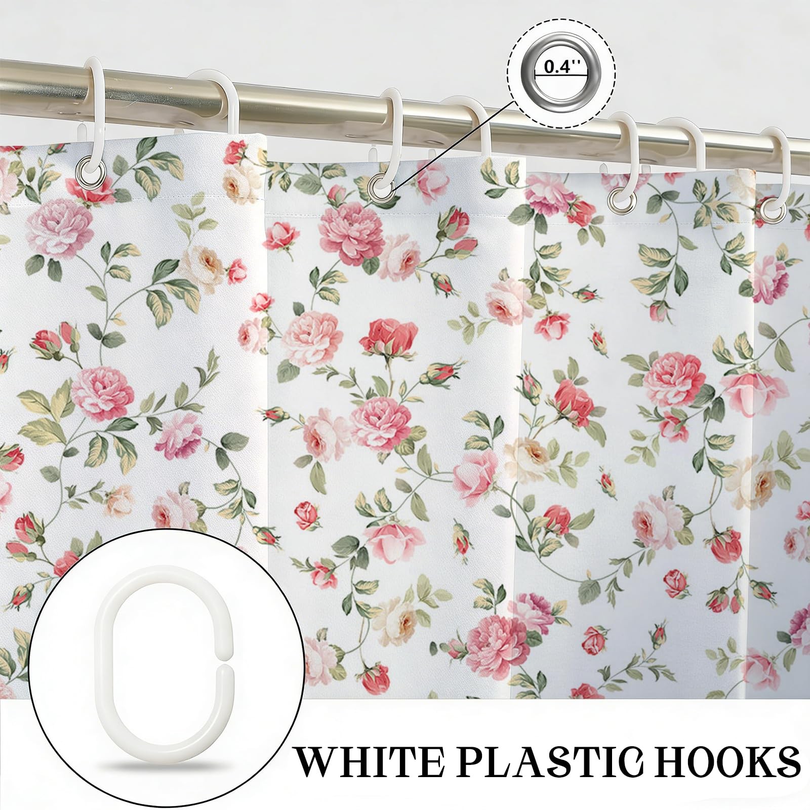 Custom Printed Bath Curtain — custom printed polyester bath curtain detail view