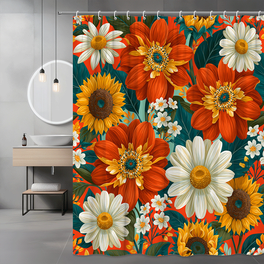 Custom Printed Bath Curtain — custom printed polyester bath curtain