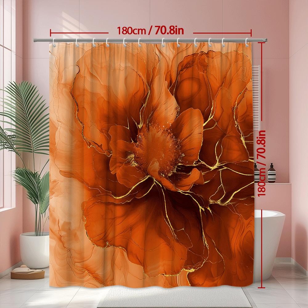 Custom Printed Bath Curtain — custom printed polyester bath curtain detail view