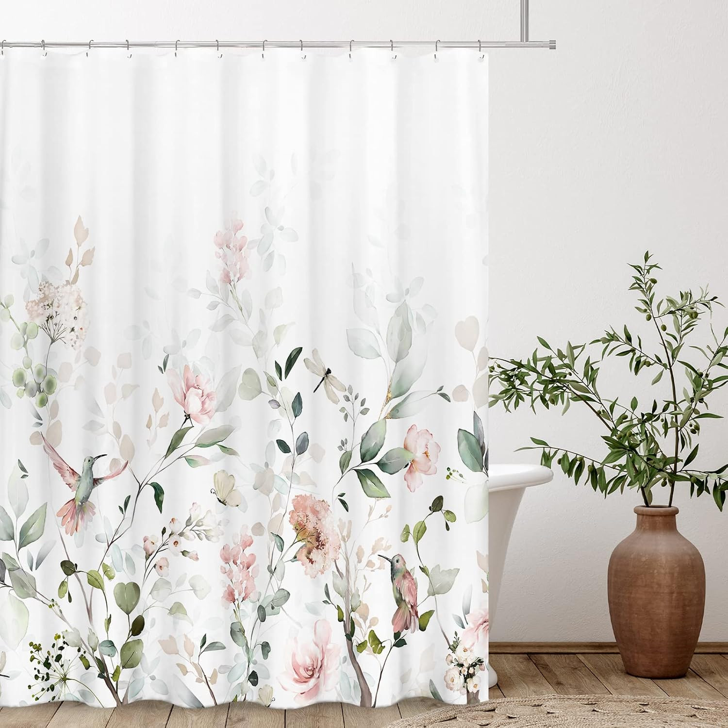 Custom Printed Bath Curtain — custom printed polyester bath curtain detail view
