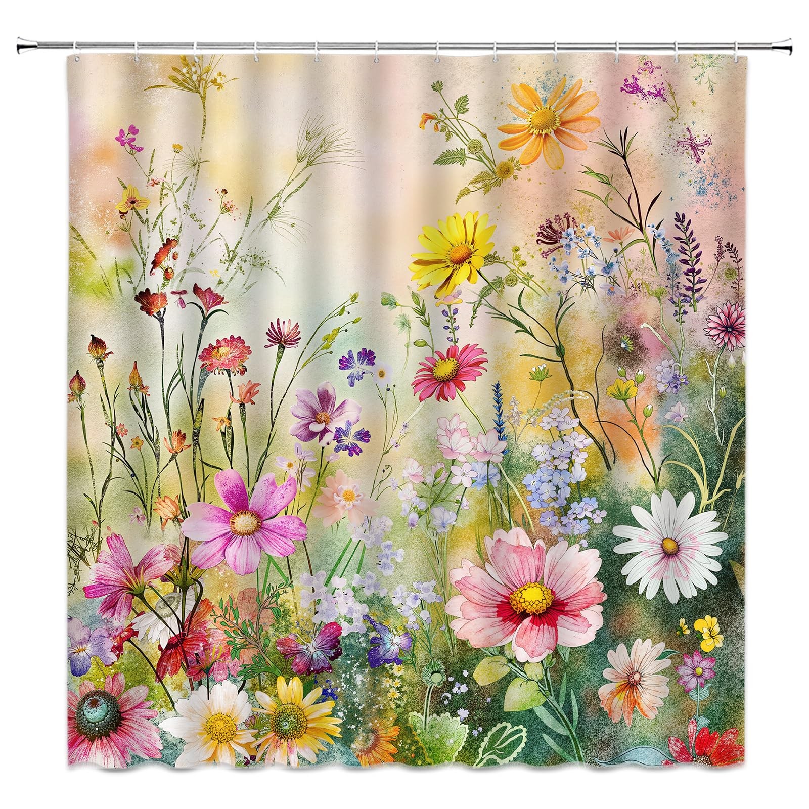 Custom Printed Bath Curtain — custom printed polyester bath curtain detail view