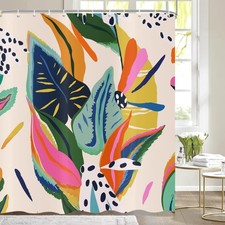 Boho Shower Curtain 60x72 - Colorful Floral Waterproof Bath Decor with Grommets — custom printed polyester bath curtain