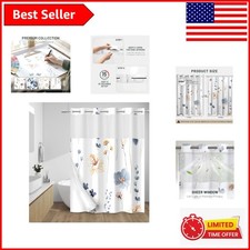 Water Repellent Floral Shower Curtain with Easy Installation & Removable Liner — custom printed polyester bath curtain
