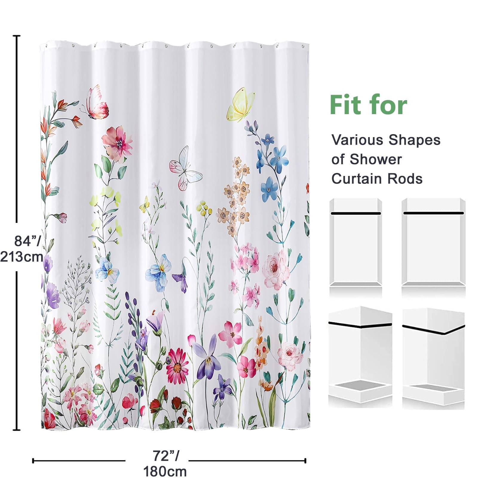 Custom Printed Bath Curtain — custom printed polyester bath curtain detail view
