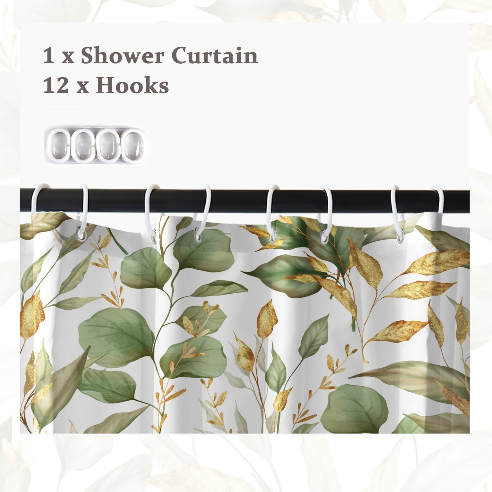 Custom Printed Bath Curtain — custom printed polyester bath curtain detail view