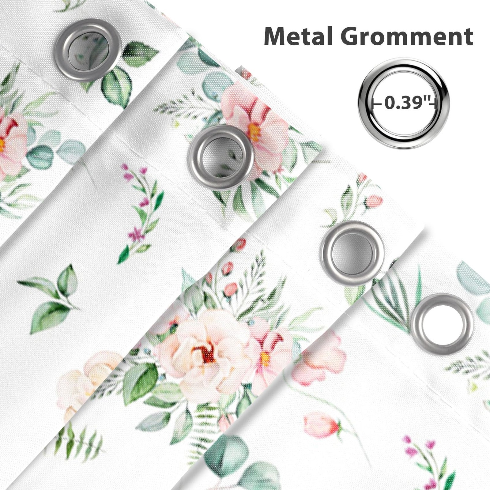 Custom Printed Bath Curtain — custom printed polyester bath curtain detail view