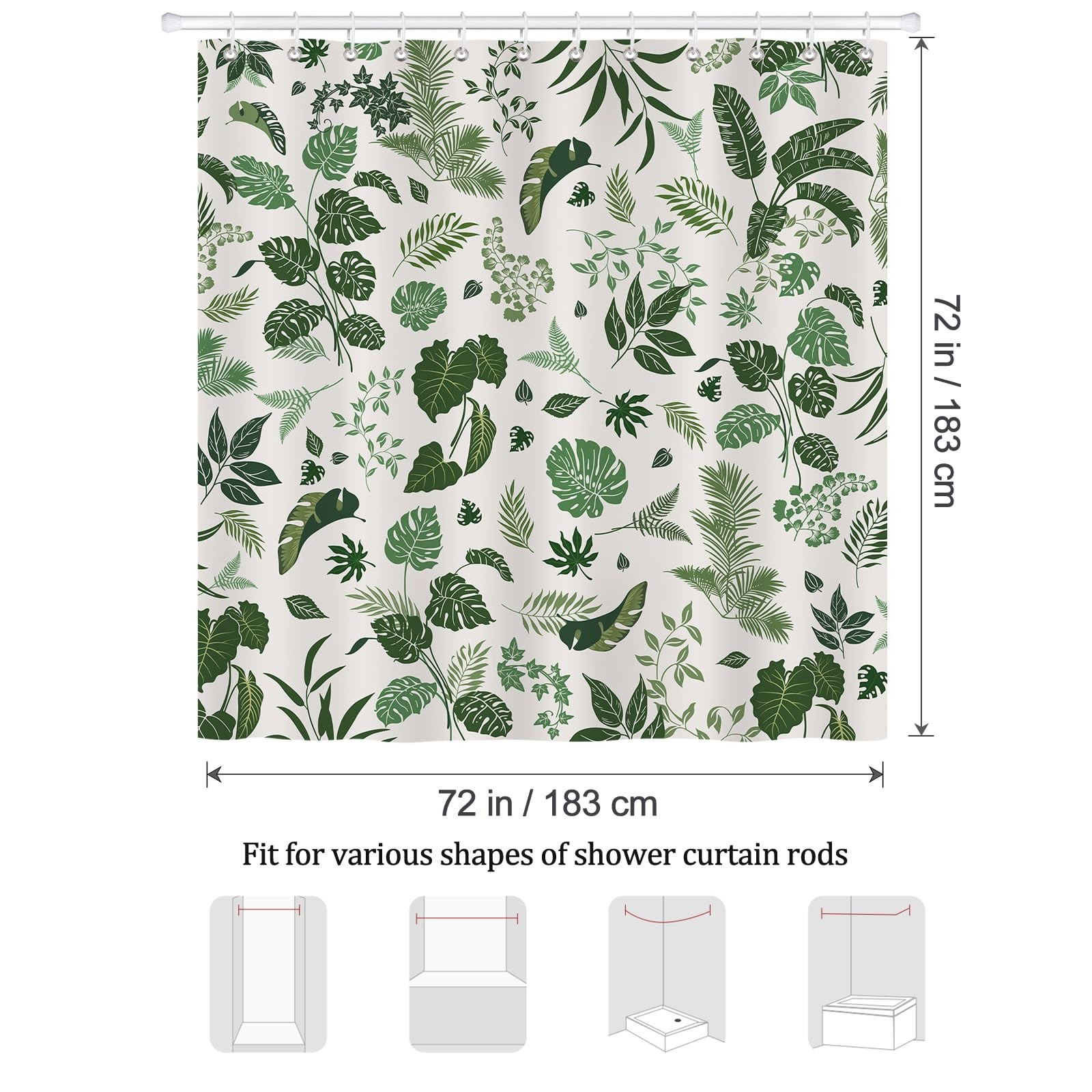 Custom Printed Bath Curtain — custom printed polyester bath curtain detail view