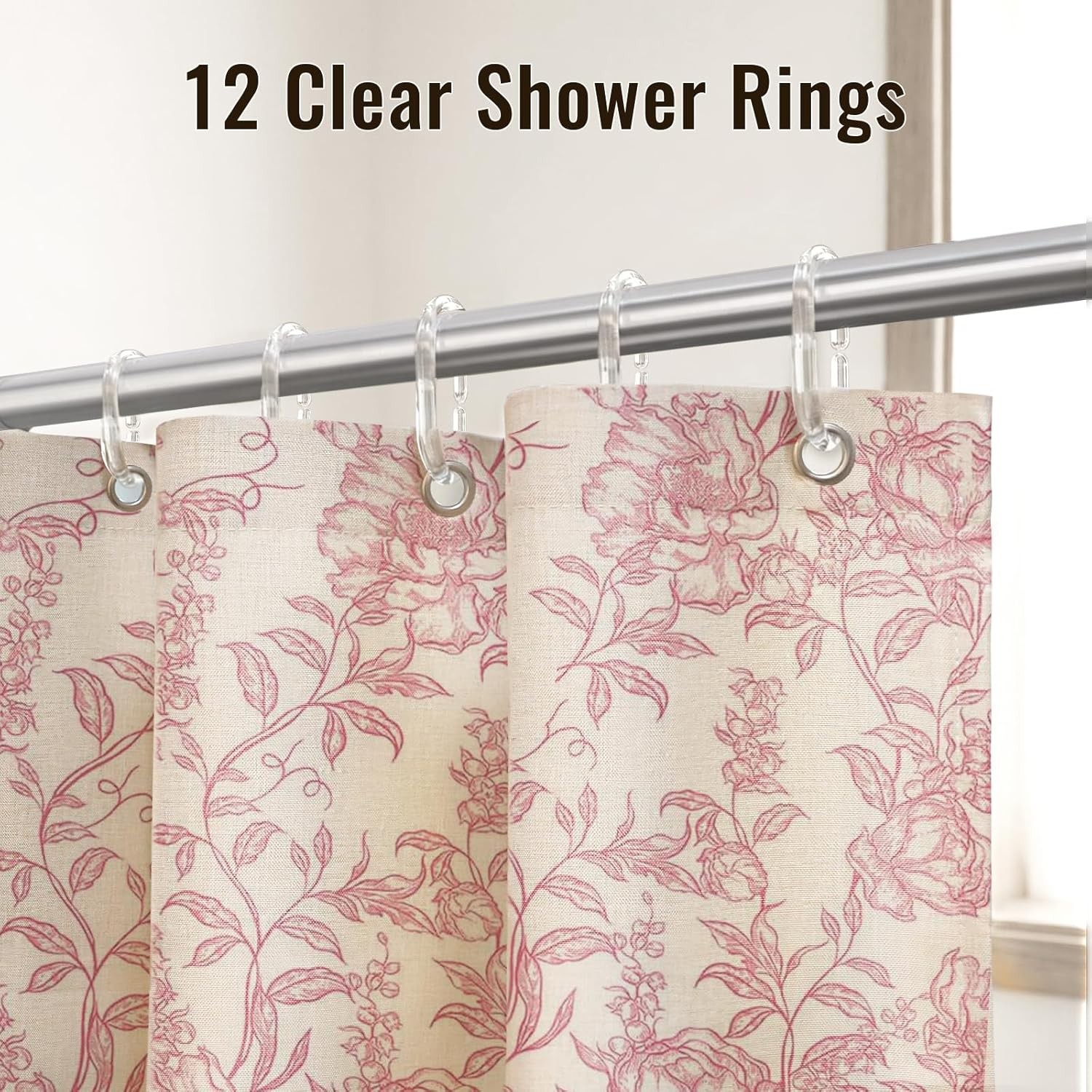 Custom Printed Bath Curtain — custom printed polyester bath curtain detail view