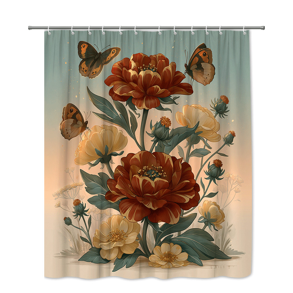 Custom Printed Bath Curtain — custom printed polyester bath curtain detail view