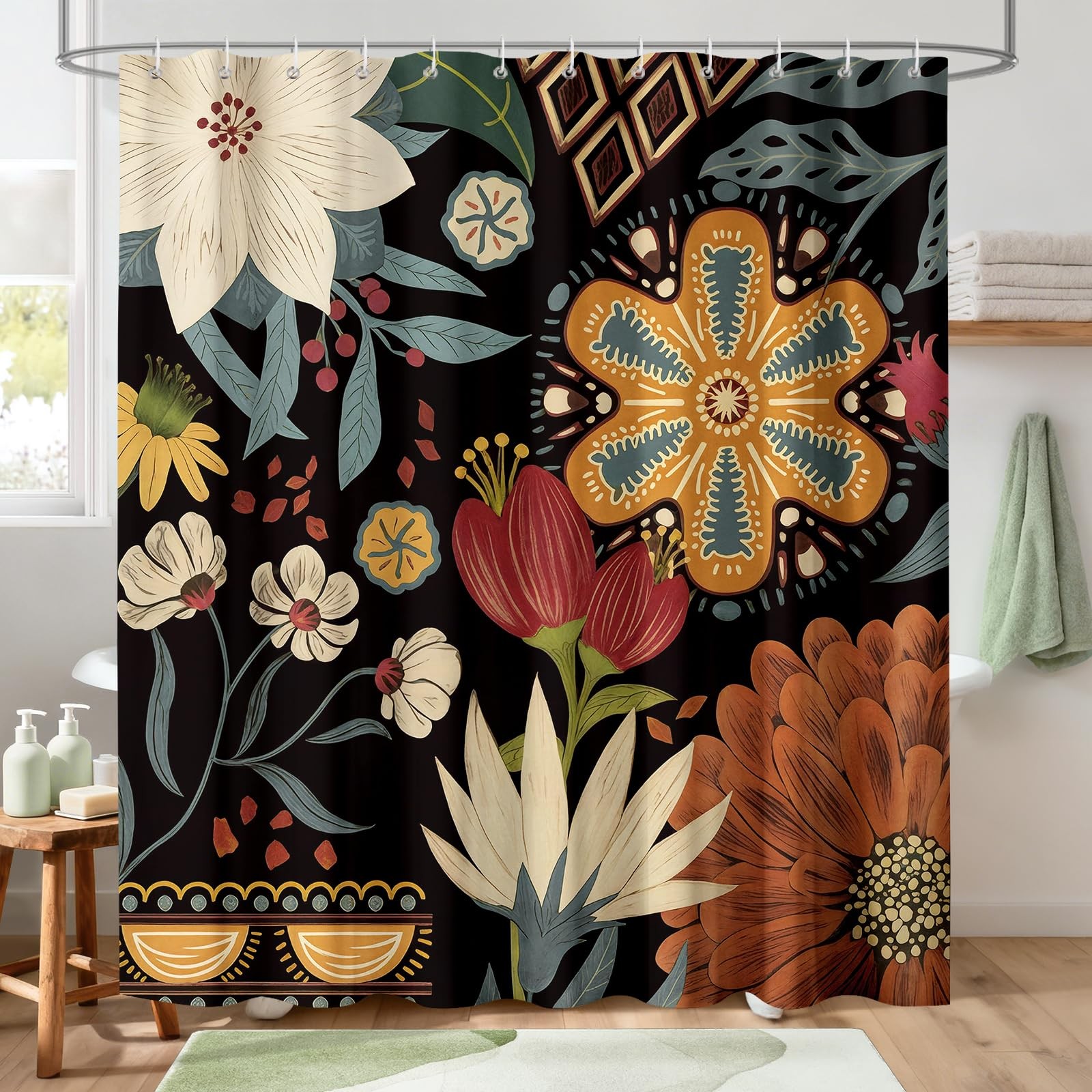 Custom Printed Bath Curtain — custom printed polyester bath curtain