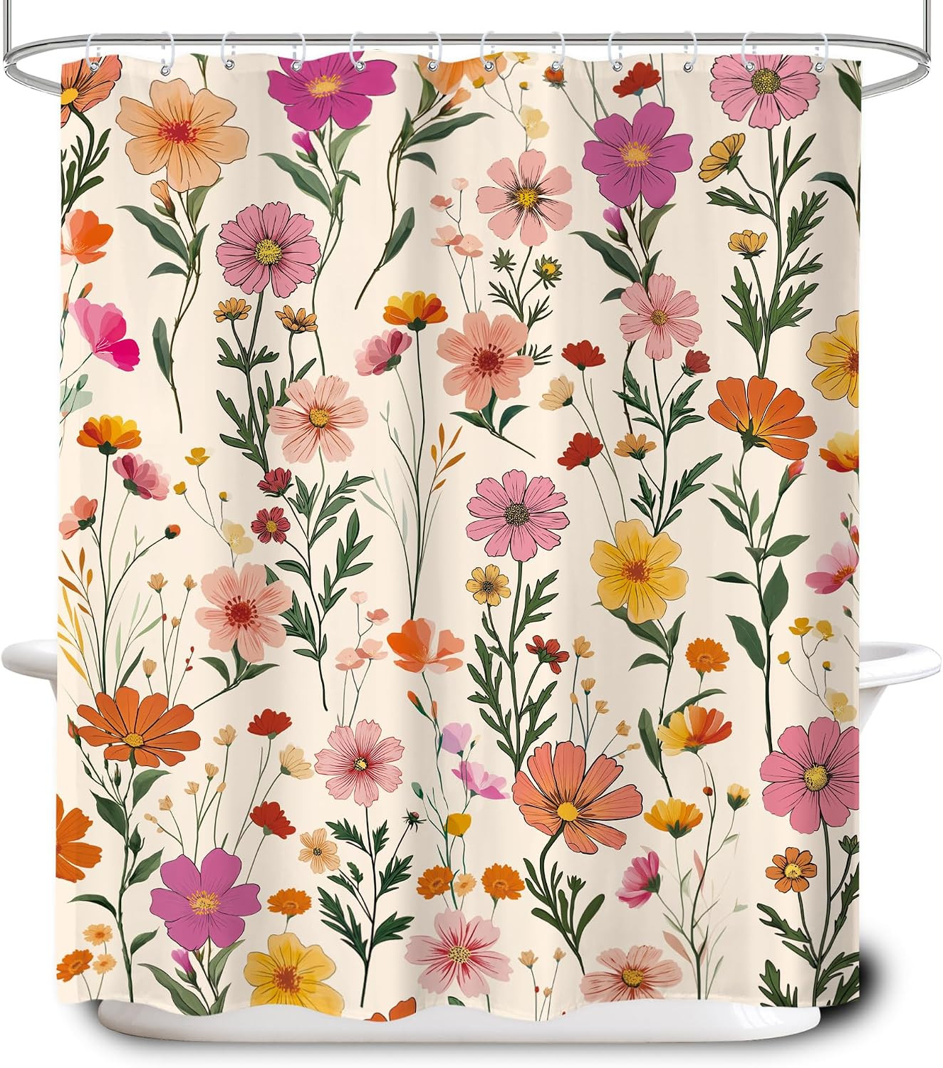 Custom Printed Bath Curtain — custom printed polyester bath curtain detail view