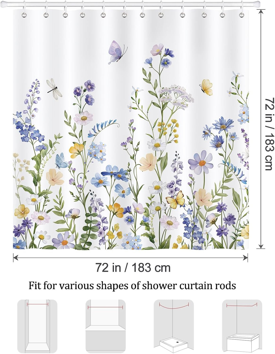 Custom Printed Bath Curtain — custom printed polyester bath curtain detail view