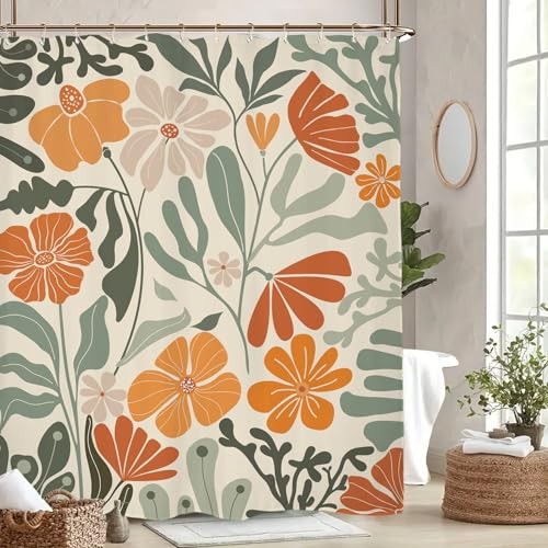 Custom Printed Bath Curtain — custom printed polyester bath curtain detail view