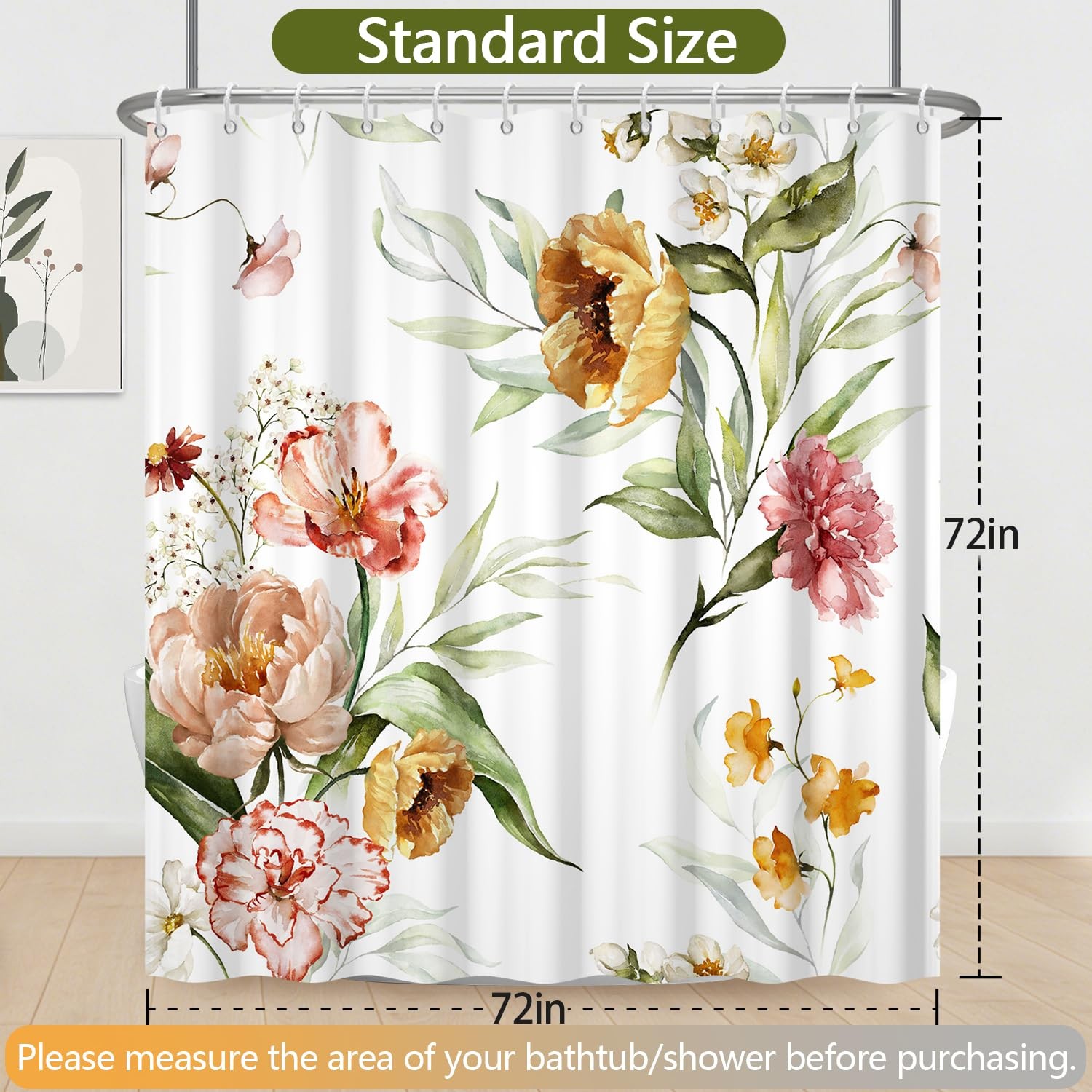 Custom Printed Bath Curtain — custom printed polyester bath curtain detail view