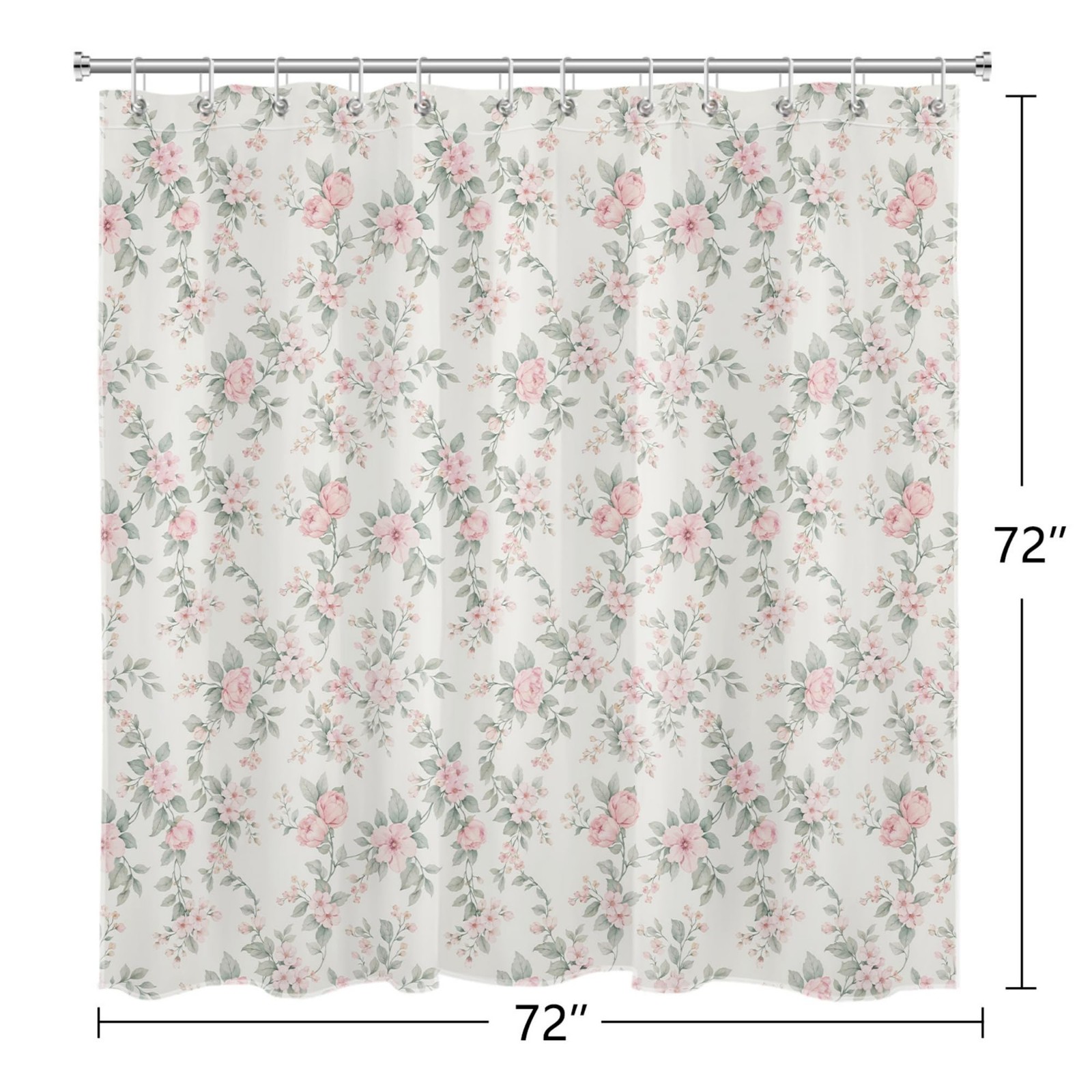 Custom Printed Bath Curtain — custom printed polyester bath curtain detail view
