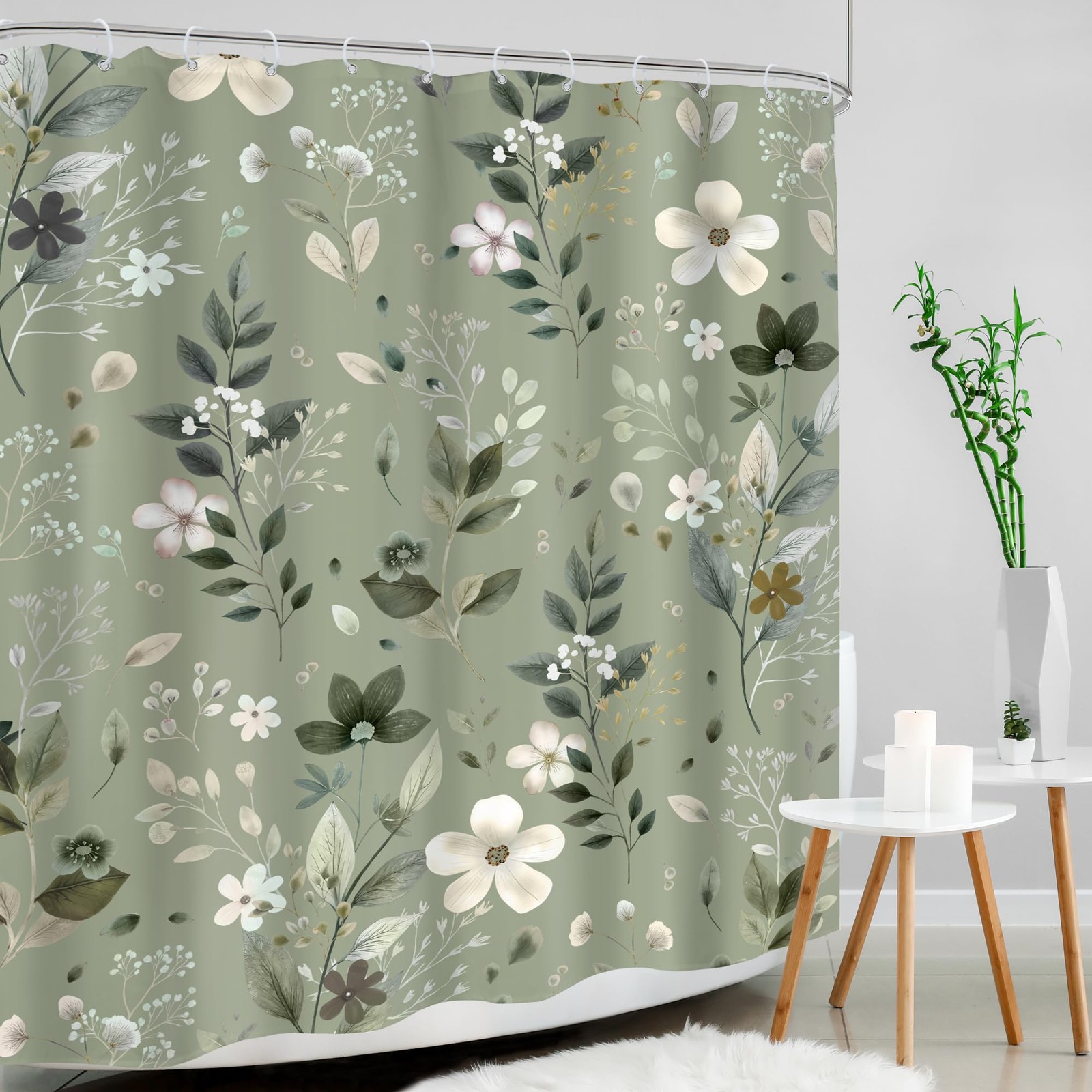 Custom Printed Bath Curtain — custom printed polyester bath curtain detail view