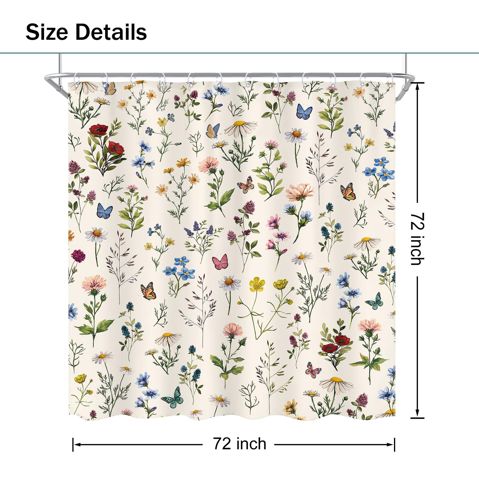 Custom Printed Bath Curtain — custom printed polyester bath curtain detail view