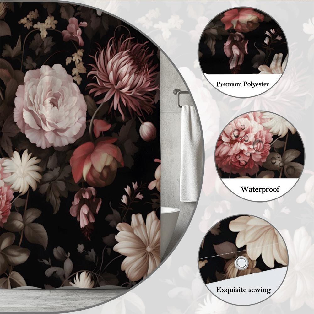 Custom Printed Bath Curtain — custom printed polyester bath curtain detail view