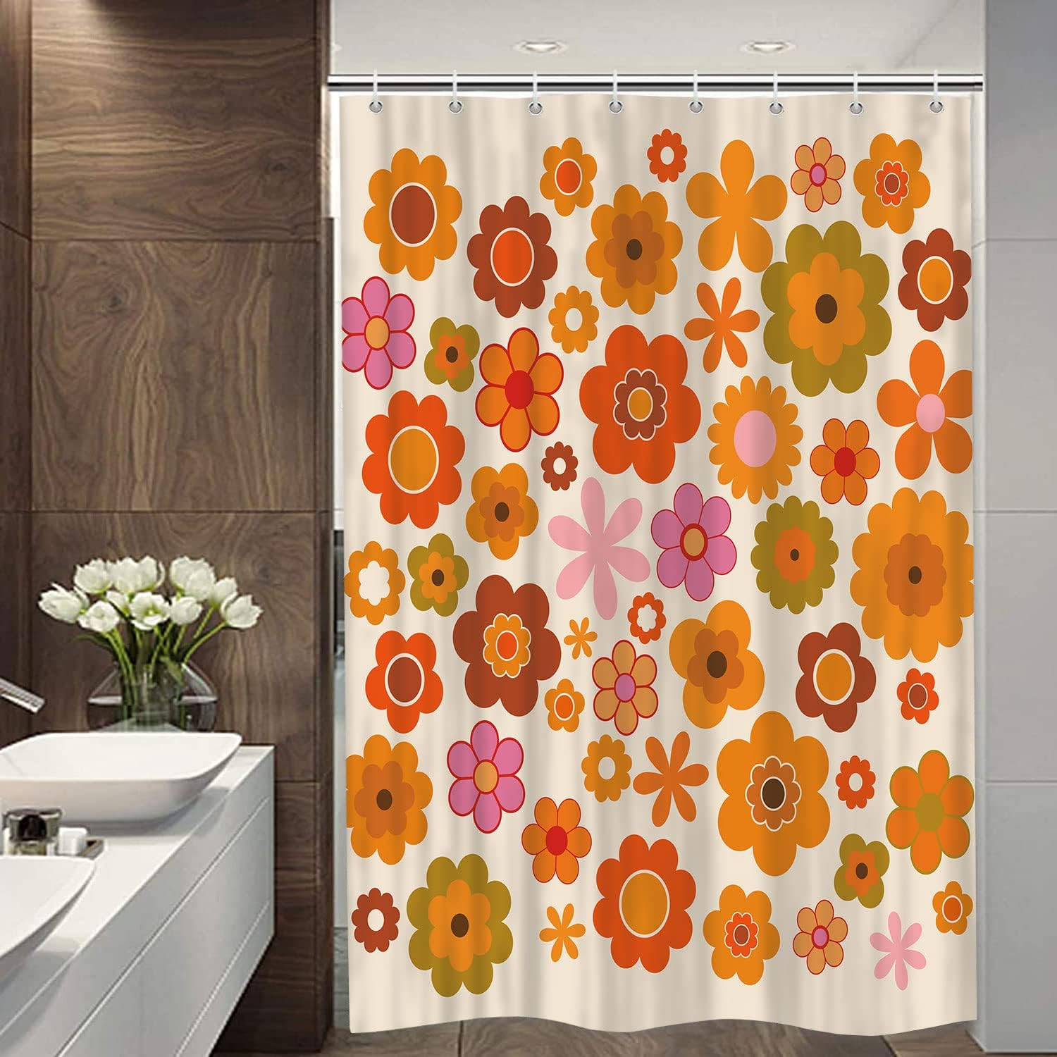 Custom Printed Bath Curtain — custom printed polyester bath curtain