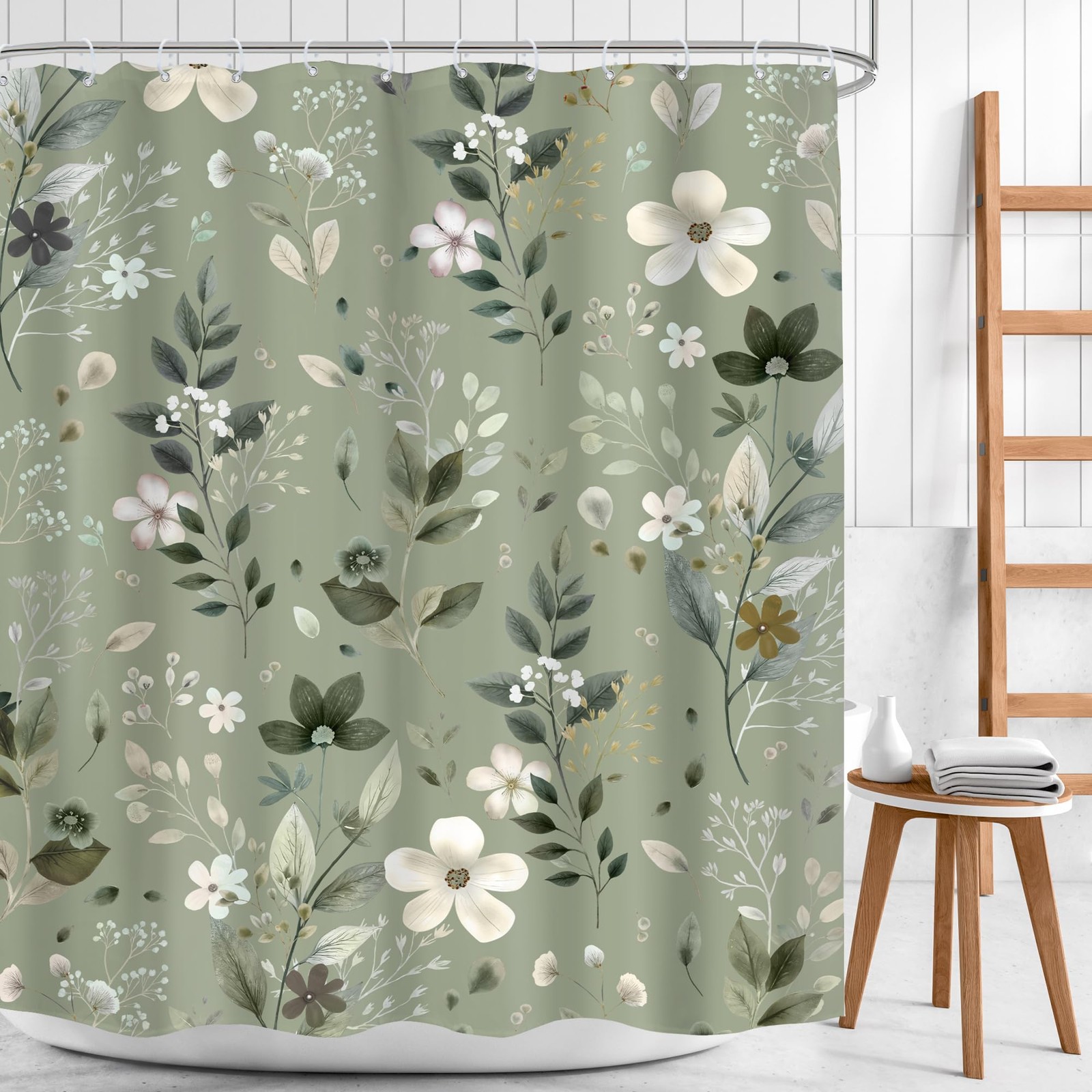 Custom Printed Bath Curtain — custom printed polyester bath curtain detail view