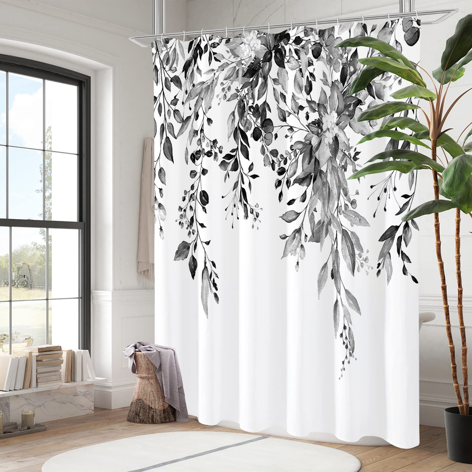 Custom Printed Bath Curtain — custom printed polyester bath curtain detail view