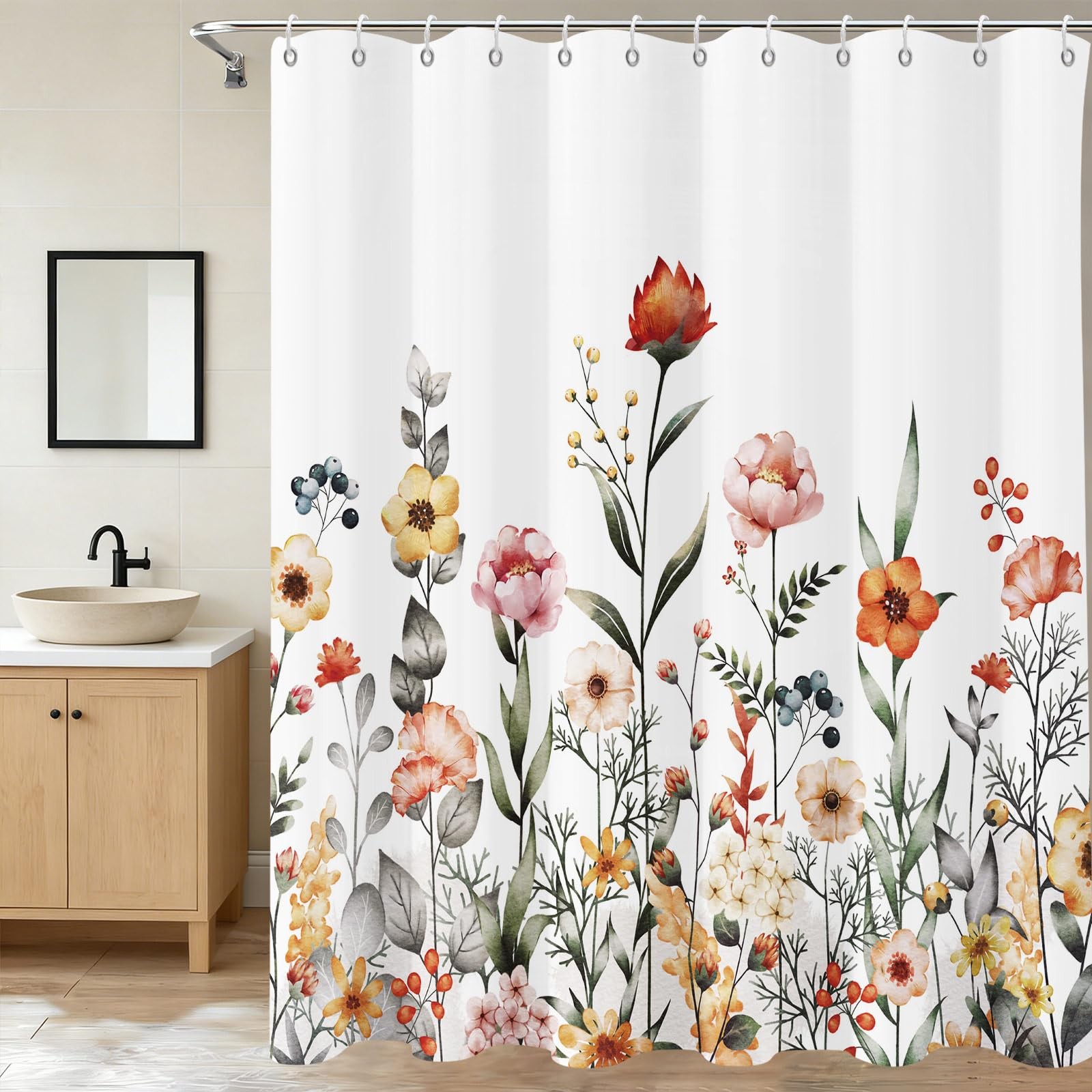 Custom Printed Bath Curtain — custom printed polyester bath curtain