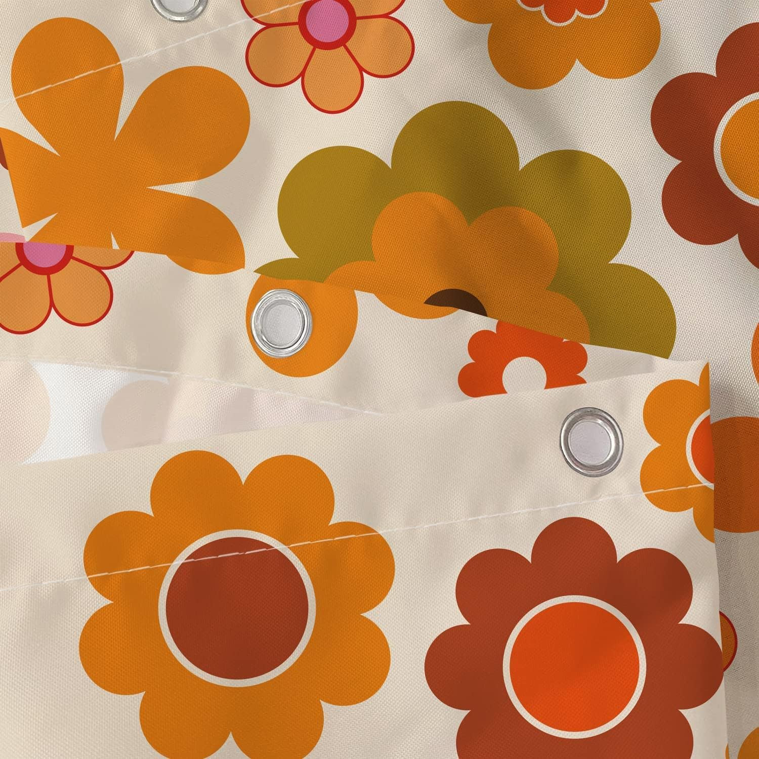 Custom Printed Bath Curtain — custom printed polyester bath curtain detail view