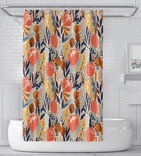Bathroom Shower Curtain Set Stylish Printed Waterproof Bathroom Decor with Hooks — custom printed polyester bath curtain